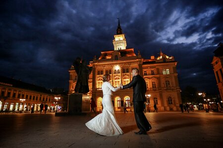 Bride cityscape elegance photo