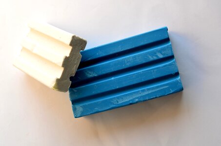 Blue detergent distorted shape photo