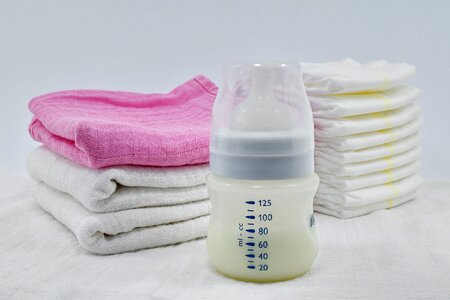 Baby bottle diaper photo