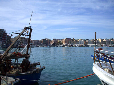View of Anzio from the Harbor in Italy photo