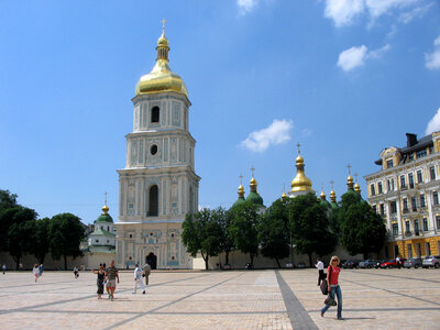 St. Sophia's bell tower in Kiev, Ukraine photo