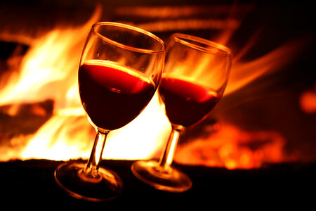 Wine against fire photo
