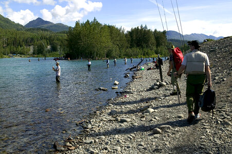 Organized fishing in Alaska photo