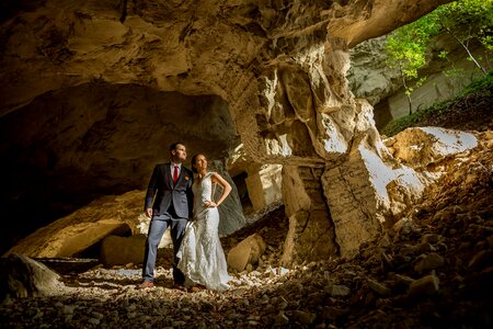 Cave underground just married photo