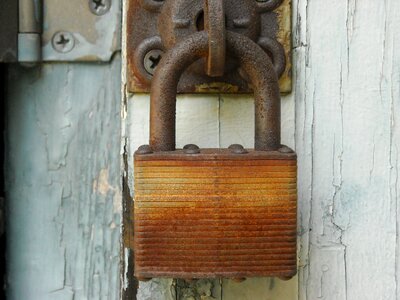 Rust padlock weathered