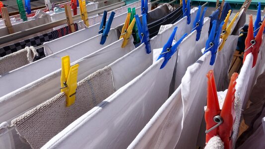 Washed clothes peg laundry photo