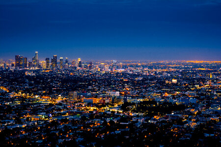 Night Lights in Los Angeles, California and cityscape photo