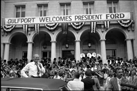 Gerald Ford visits Gulfport, Mississippi in 1976 photo