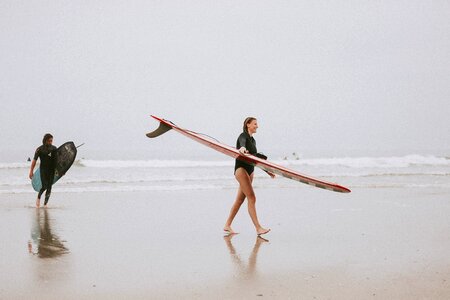 Woman Beach Surfing photo