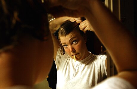 Combing hair preparing photo