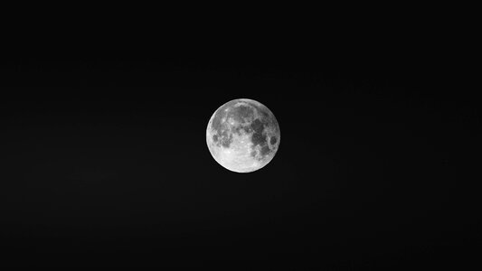 Clear Night Sky with Bright Full Moon photo
