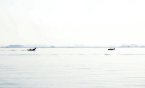 Lake boats landscape photo