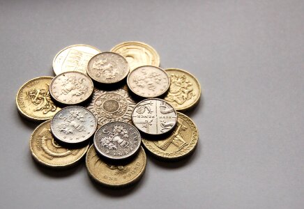 Coins gold silver photo