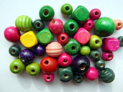 Wood beads isolated photo