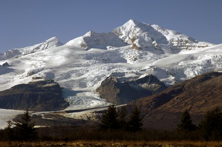 Katmai Calder, glacier, and Mt Griggs photo