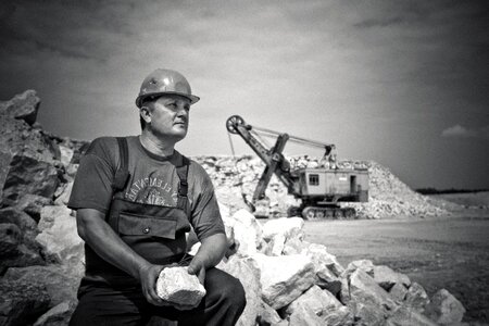 Black And White construction construction worker photo