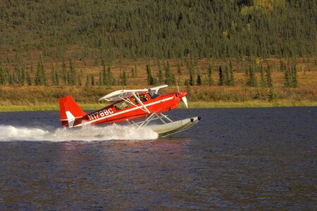 Airplane float landing photo