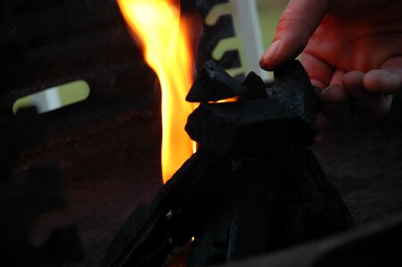 Hand bbq cooking photo