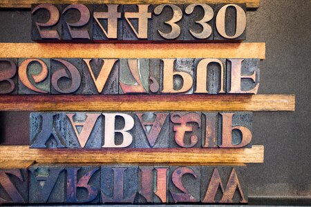 Book printing font johannes gutenberg photo