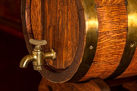 Oak barrel beer photo