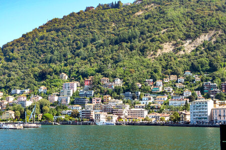 Downhill Buildings Next to the Como Lake