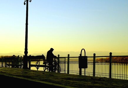 Bench bridge dusk