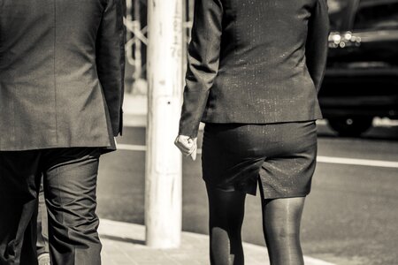 Businessmen work street