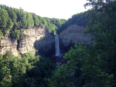 Taughannock falls roaring after summer thaw near Ithaca, New York photo