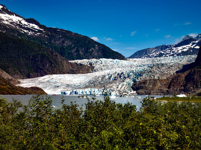 Mendenhall Glacier landscape around Juneau, Alaska photo
