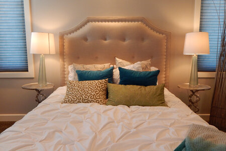Bedroom with Lamps photo