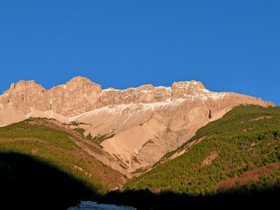 Winter alps cliffs