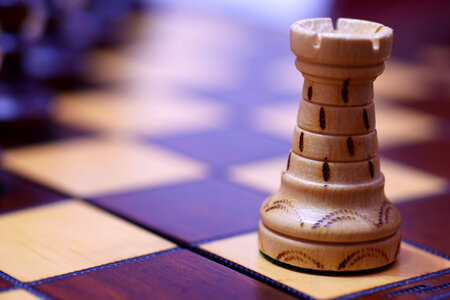 Chess Piece on a playing board photo