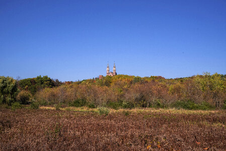Cathedral on top of the hill at Holy Hill, Wisconsin photo