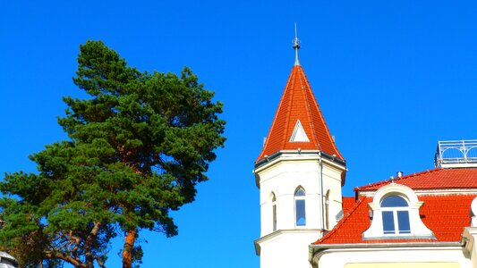 Red architecture tower