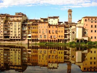 Arno river reflection architecture
