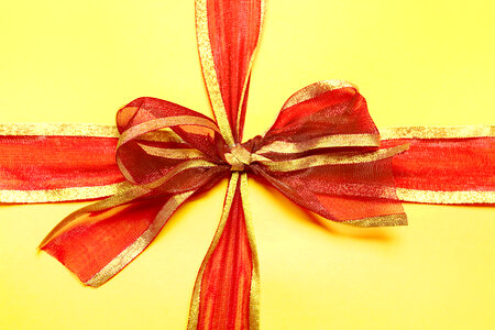 present box with red bow photo