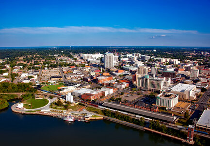 Birds-eye view of the cityscape of Montgomery, Alabama photo