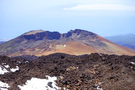 Crater mountain summit photo