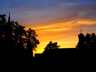 Yellow steeple ulm cathedral photo