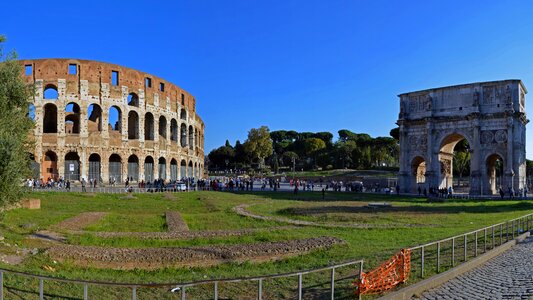 Italy rome colosseum and arch of constantine photo