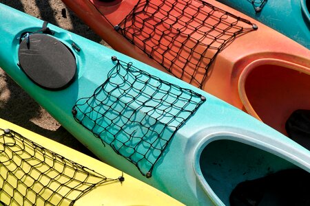 Colorful rowing boat fishing boats