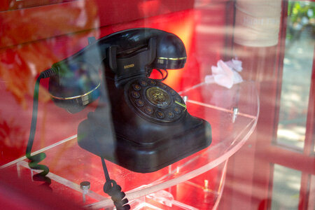 Vintage Black Telephone With Rotary Dial photo