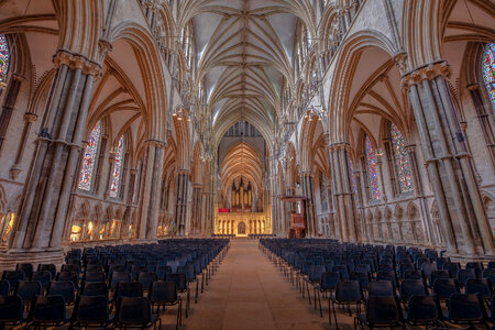 The nave of Lincoln Cathedral photo