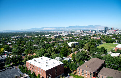 Overlook of the rooftops of Salt Lake City