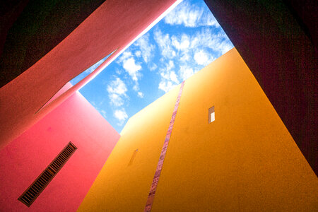 Abstract Architectural Composition of the Blue Sky photo