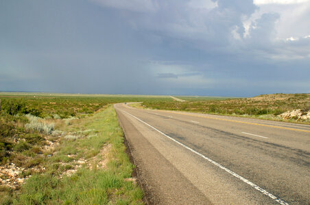 Roadway and landscape in Western Texas photo