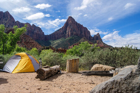 Camping in Zion National Park, Utah photo
