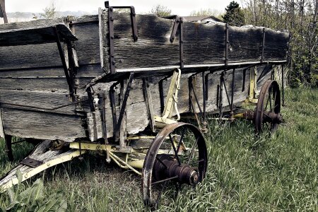 Wagon weathered wooden photo