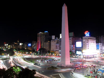 Night Cityscape in Buenos Aires, Argentina photo