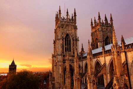 City dusk evening